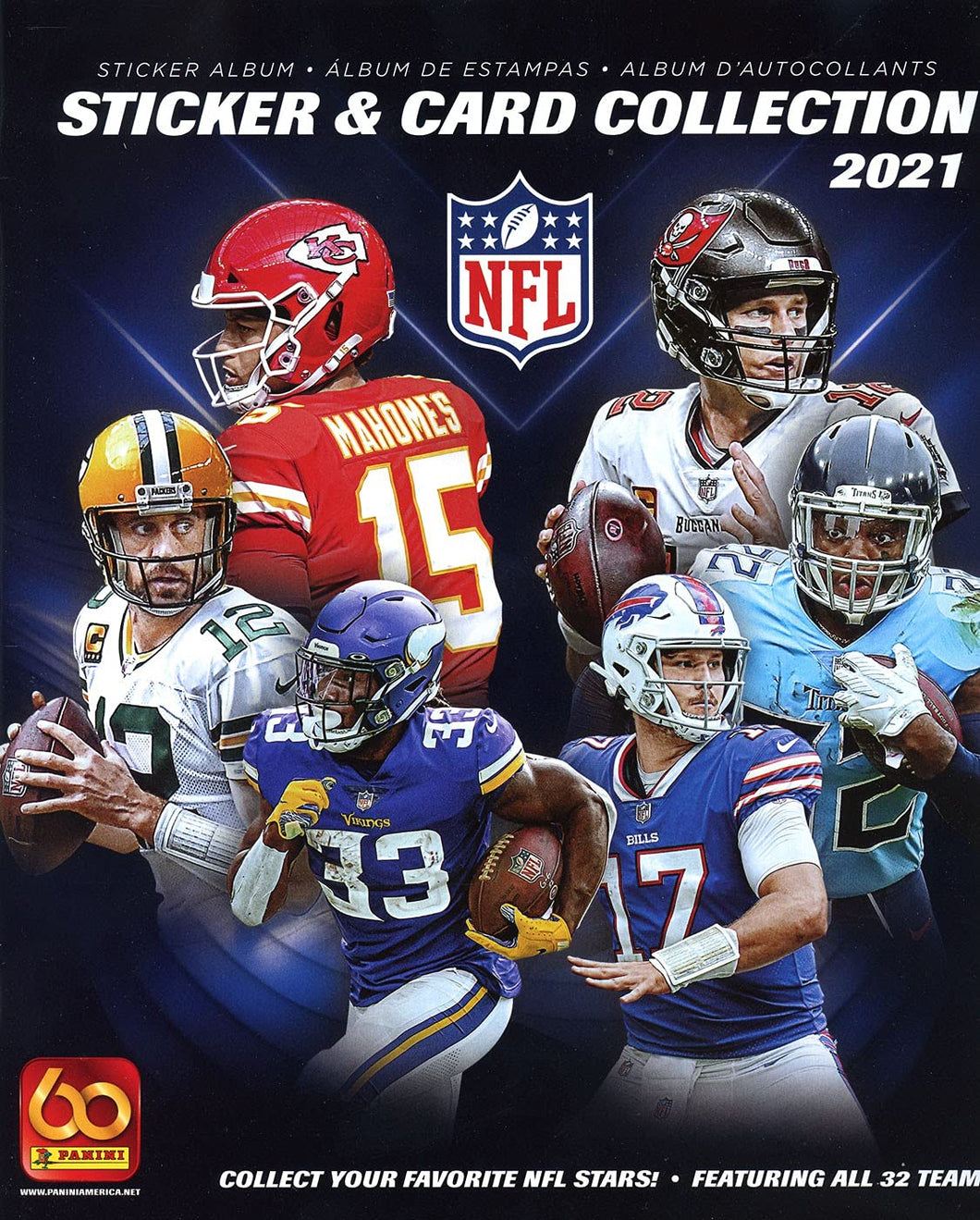 2021 Panini NFL Football Sticker & Album Collection - 1 Album 10 Stickers Included