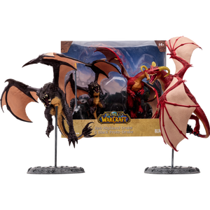 McFarlane Dragons - World of Warcraft - Red Highland Drake & Black Proto-Drake 1/12 Scale Posed Figure 2-Pack